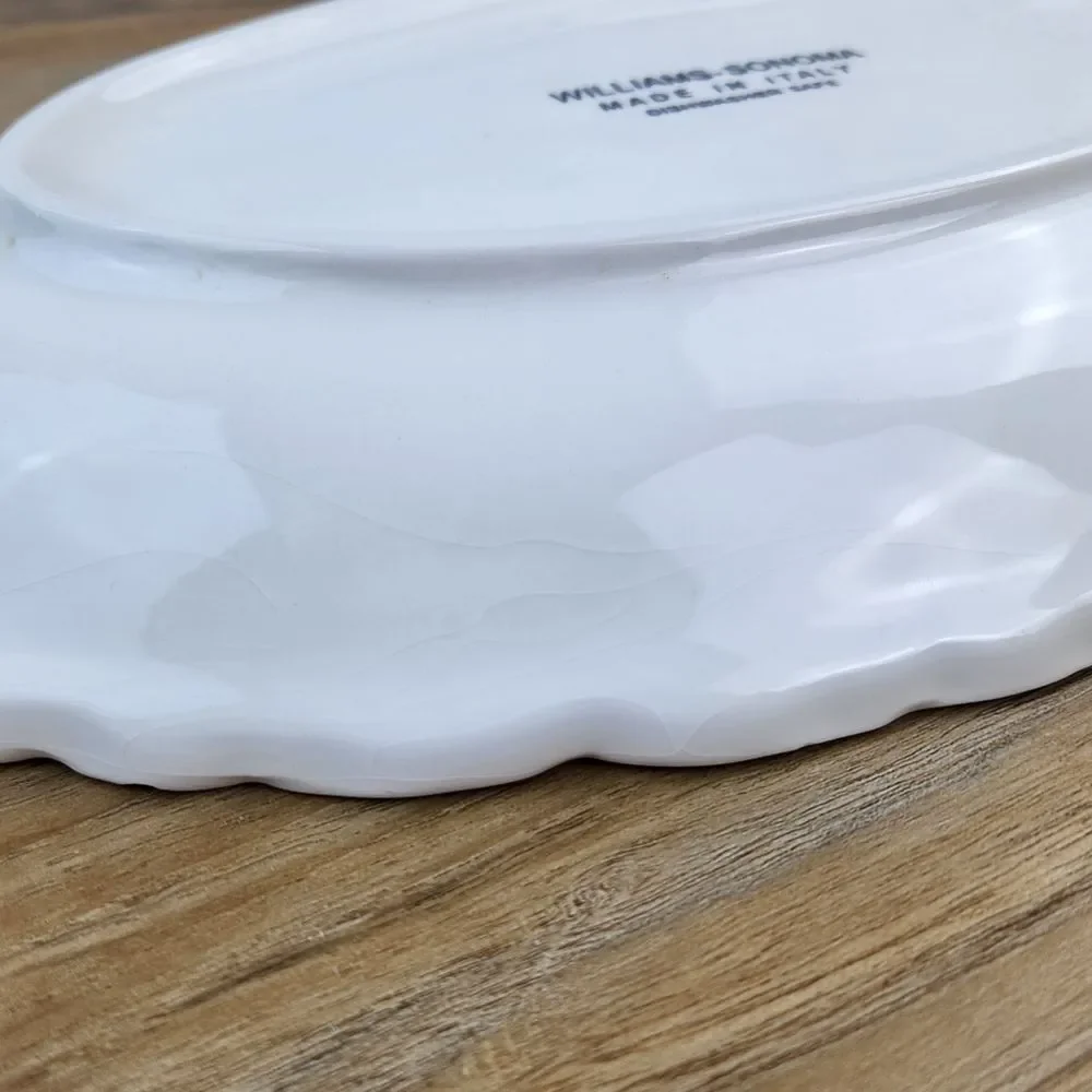 🔹️Williams Sonoma White Leaf Print Italian Serving Platter